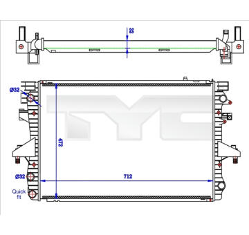 Chladič, chlazení motoru TYC 737-0061-R