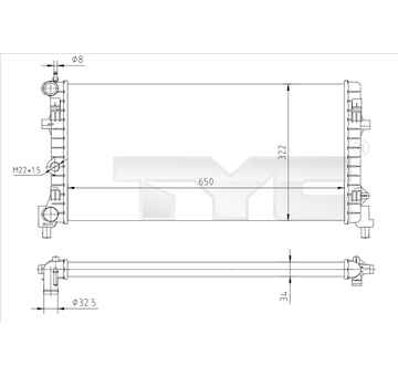 Chladič, chlazení motoru TYC 737-0064-R