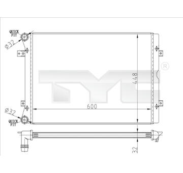 Chladič, chlazení motoru TYC 737-0067-R