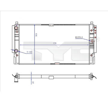 Chladič, chlazení motoru TYC 737-0068-R