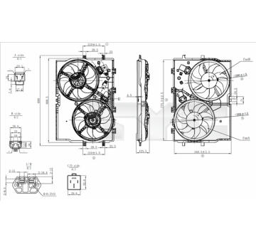 Větrák, chlazení motoru TYC 809-0039