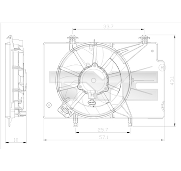Větrák, chlazení motoru TYC 810-0043