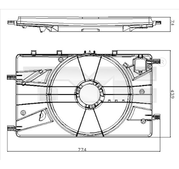 Držák, větrák chladiče TYC 825-0017-1