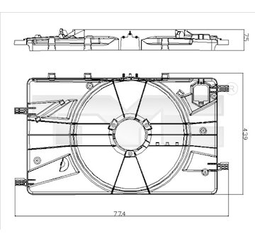 Drzak, vetrak chladice TYC 825-0018-1