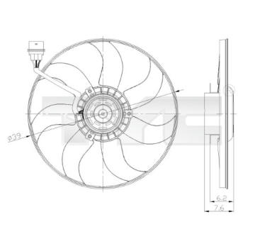 Ventilátor kondenzátora klimatizácie TYC 837-0036