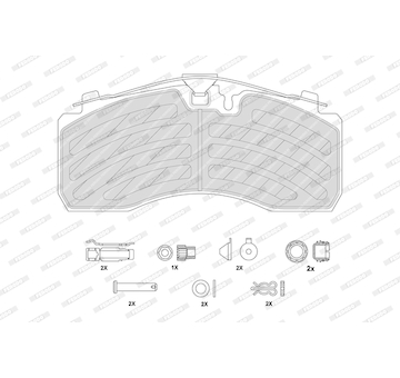 Sada brzdových destiček, kotoučová brzda FERODO FCV1329PTS