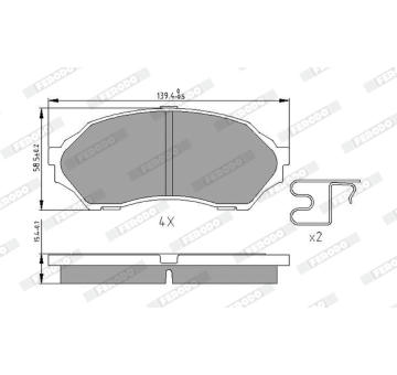 Sada brzdových destiček, kotoučová brzda FERODO FDB1455