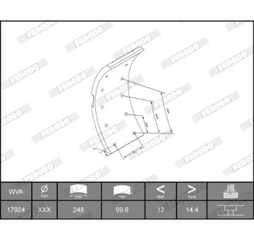 Sada brzdoveho oblozeni, bubnova brzda FERODO K17924.0-F3653