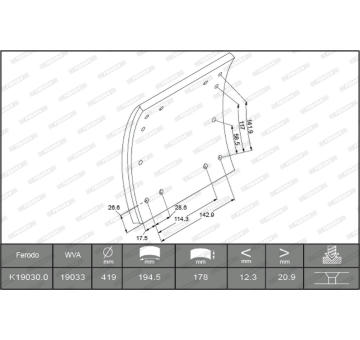 Sada brzdoveho oblozeni, bubnova brzda FERODO K19030.0-F3665