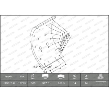 Sada brzdoveho oblozeni, bubnova brzda FERODO K19918.0-F3653