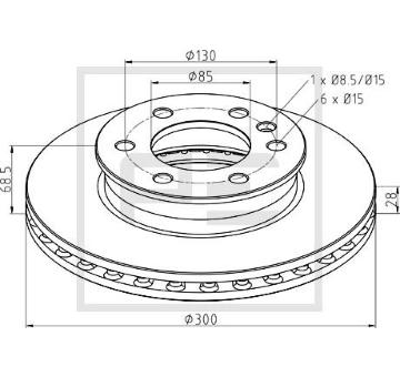 Brzdový kotouč PE Automotive 016.271-00A