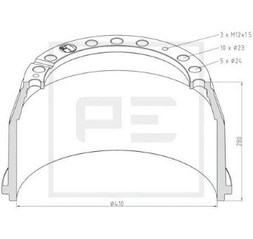 Brzdový buben PE Automotive 016.402-00A