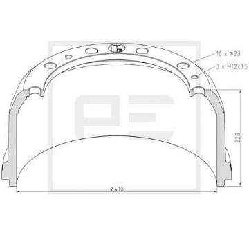 Brzdový buben PE Automotive 016.412-00A