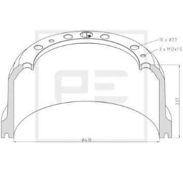 Brzdový buben PE Automotive 016.502-00A
