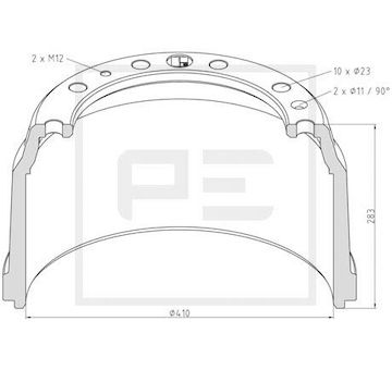 Brzdový buben PE Automotive 026.638-00A