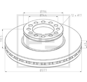 Brzdový kotouč PE Automotive 036.144-00A