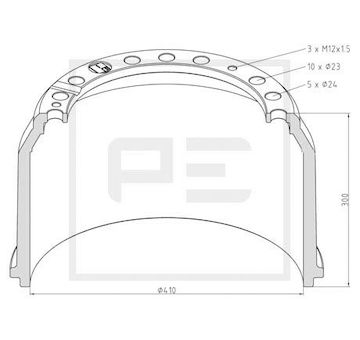 Brzdový buben PE Automotive 036.403-00A