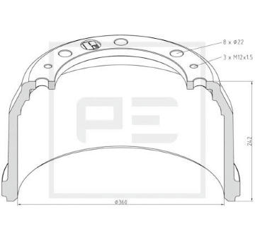 Brzdový buben PE Automotive 036.418-00A