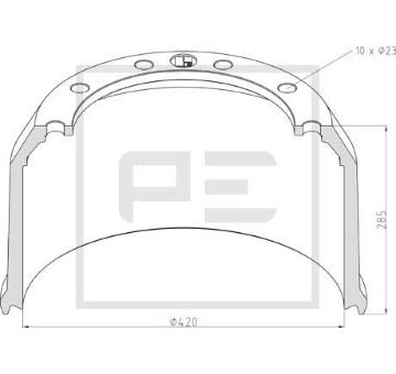 Brzdový buben PE Automotive 046.424-00A