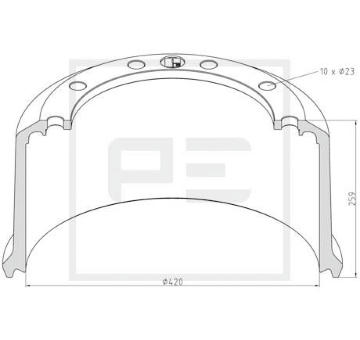 Brzdový buben PE Automotive 046.425-00A