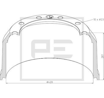 Brzdový buben PE Automotive 046.616-10A