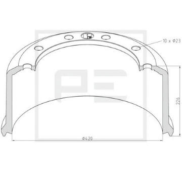Brzdový buben PE Automotive 046.627-10A