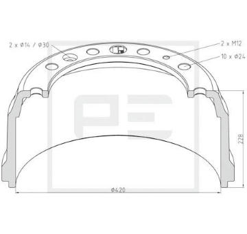 Brzdový buben PE Automotive 106.064-00A