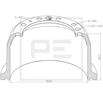 Brzdový buben PE Automotive 106.083-00A