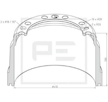 Brzdový buben PE Automotive 146.137-00A