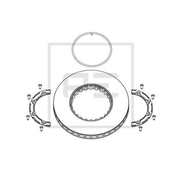 kotouč brzdový PN/ZN PETERS 410x45x45mm s chlazením VOLVO, RVI s montážní sadou
