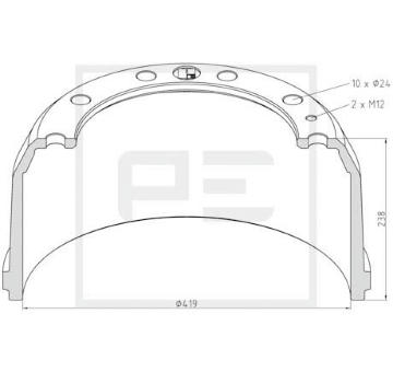 Brzdový buben PE Automotive 266.584-00A