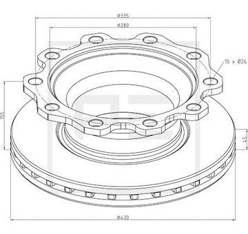 Brzdový kotouč PE Automotive 326.000-00A