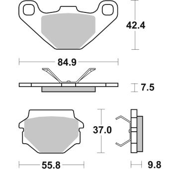 Sada brzdových destiček, kotoučová brzda BREMBO 07BB0708