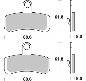 Sada brzdových destiček, kotoučová brzda BREMBO 07HD15SA