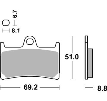 Sada brzdových destiček, kotoučová brzda BREMBO 07YA2307