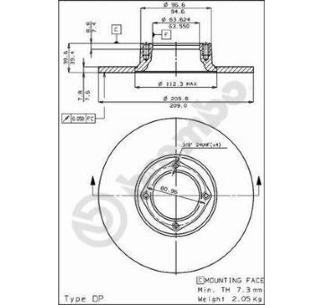 Brzdový kotouč BREMBO 08.1633.10