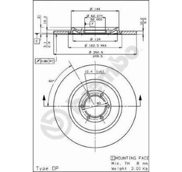 Brzdový kotouč BREMBO 08.1987.10
