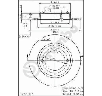 Brzdový kotouč BREMBO 08.2134.10