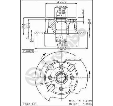 Brzdový kotouč BREMBO 08.2163.08