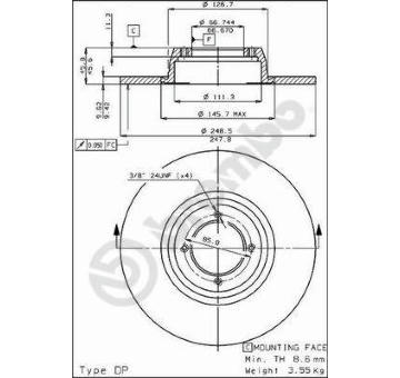 Brzdový kotouč BREMBO 08.2462.10