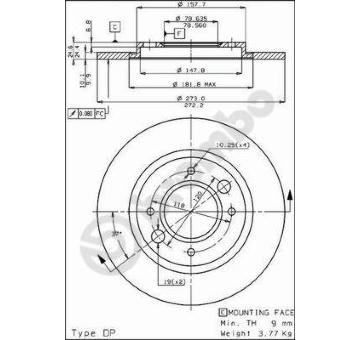 Brzdový kotouč BREMBO 08.2467.10