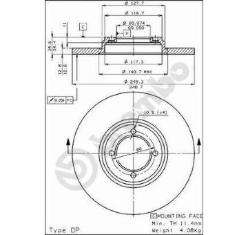 Brzdový kotouč BREMBO 08.2477.10