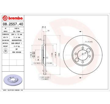 Brzdový kotouč BREMBO 08.2557.40