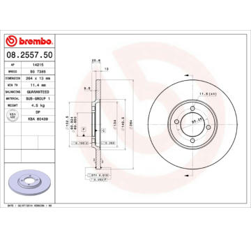 Brzdový kotouč BREMBO 08.2557.50