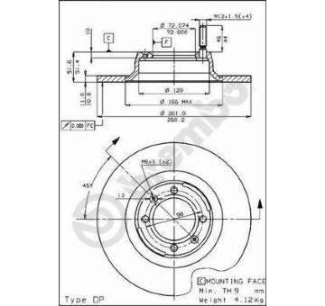 Brzdový kotouč BREMBO 08.2569.10
