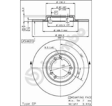 Brzdový kotouč BREMBO 08.2613.10