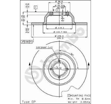 Brzdový kotouč BREMBO 08.2632.10