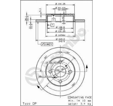 Brzdový kotouč BREMBO 08.3110.10