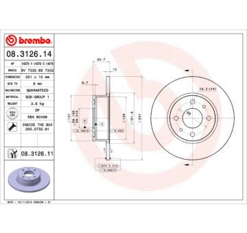 Brzdový kotouč BREMBO 08.3126.11