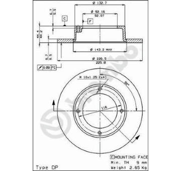 Brzdový kotouč BREMBO 08.3282.10